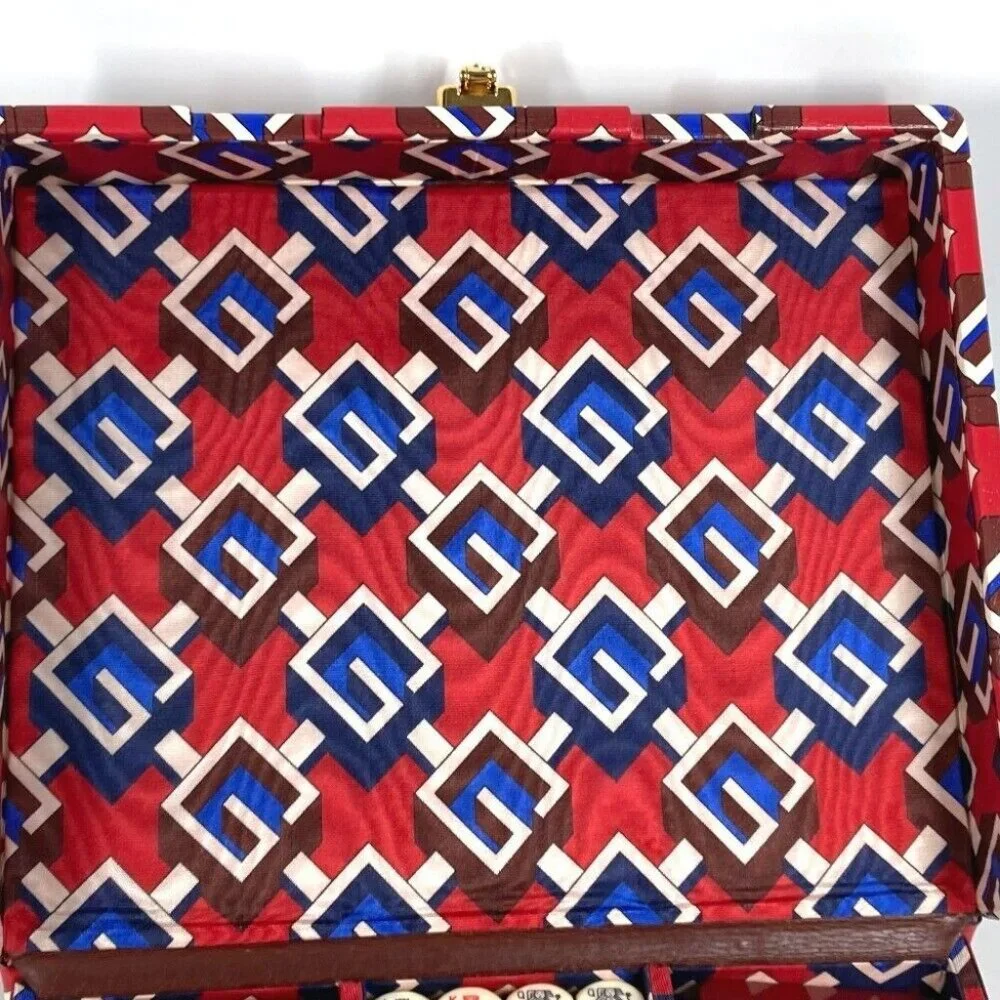 GUCCI 662474 playing cards chips Geometric G Briefcase Poker Set Dice Unused